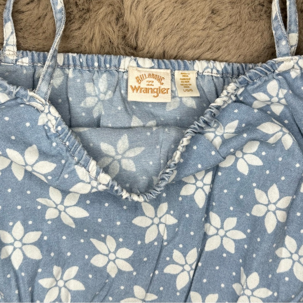 Billabong X Wrangler Denim Crop Top in Rodeo Blue Size L BNWT Cowgirl Western